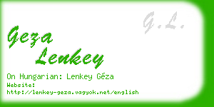 geza lenkey business card