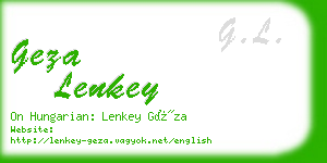 geza lenkey business card